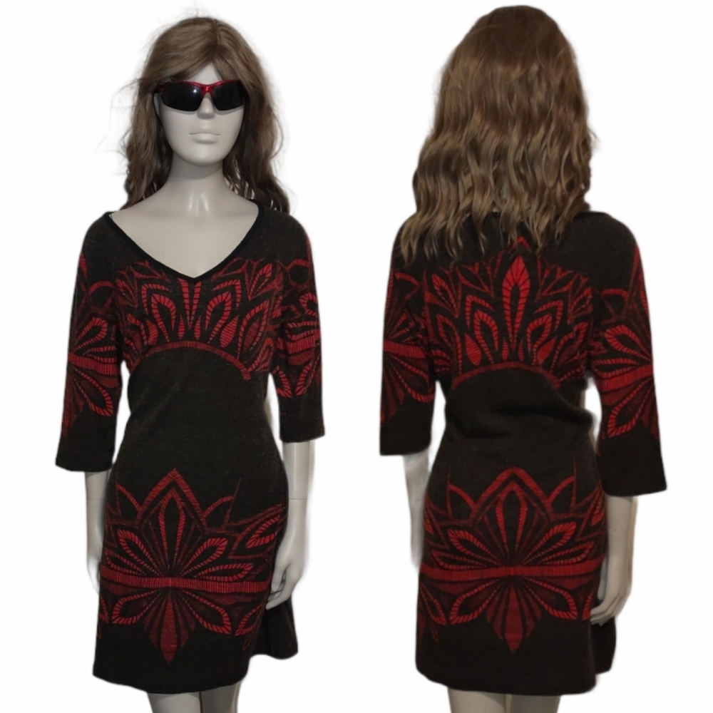 4/$20 • ARYEH • Boho Knit Long Sleeve Mini Dress